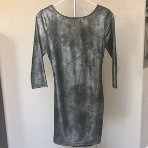 Snakeskin Silver Mini Dress